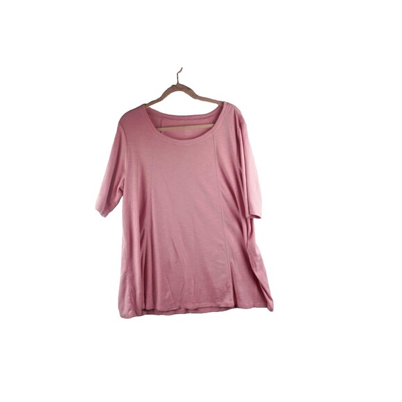 J. Jill Pima Seamed Elbow Sleeve Comfort Tunic T-Shirt Pink 100% Pima Cotton XL - Picture 1 of 7